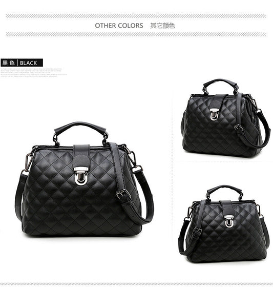 Leather bags new summer Lingge leather retro Doctor Bag Fashion Shoulder Bag hand