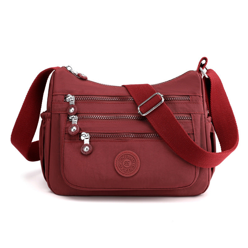 Simple Solid Color Nylon Crossbody Cloth Bag