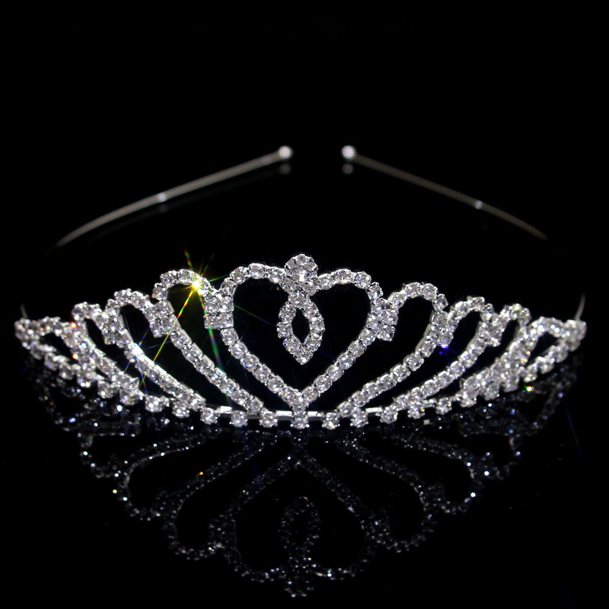 Crown Women's Hollow Claw Chain Rhinestone Princess Tiara Hairband