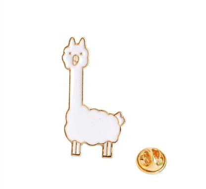 QIHE JEWELRY Alpaca Pin Sheep Brooches Cartoon Brooch Badges Lapel Pin Cute Kawaii Jewelry For Girls Alpaca Jewelry