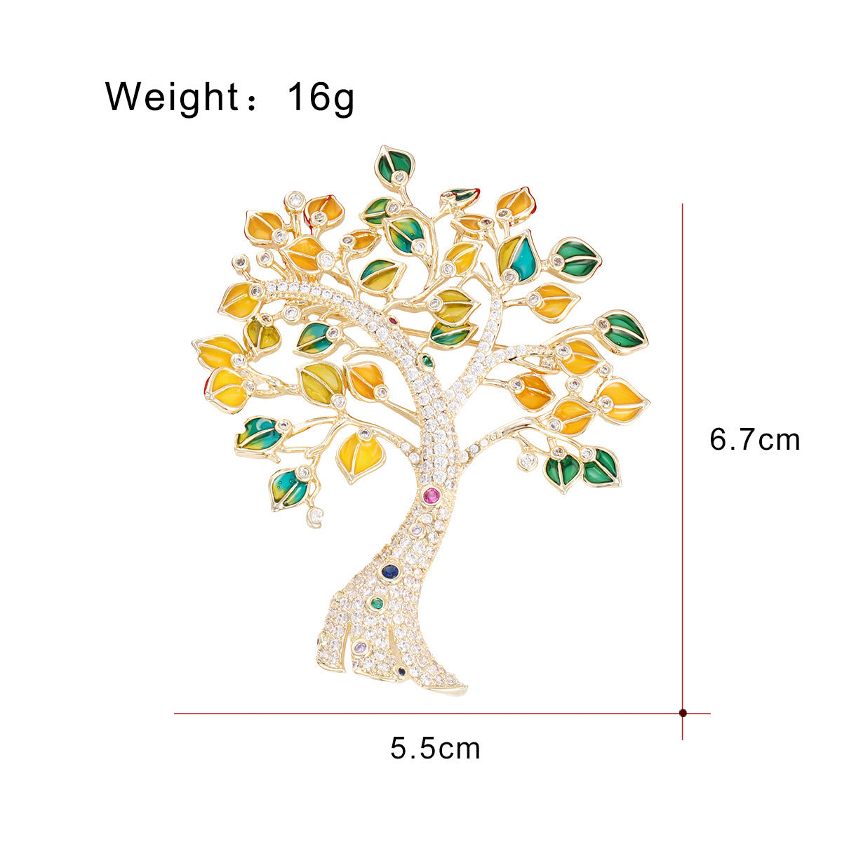 Fashionable And Elegant Zirconium Inlaid Tree Of Life Brooch