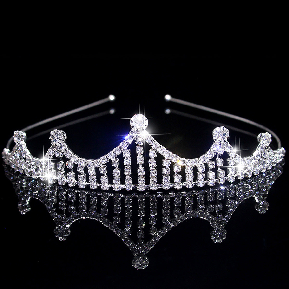 Crown Women's Hollow Claw Chain Rhinestone Princess Tiara Hairband