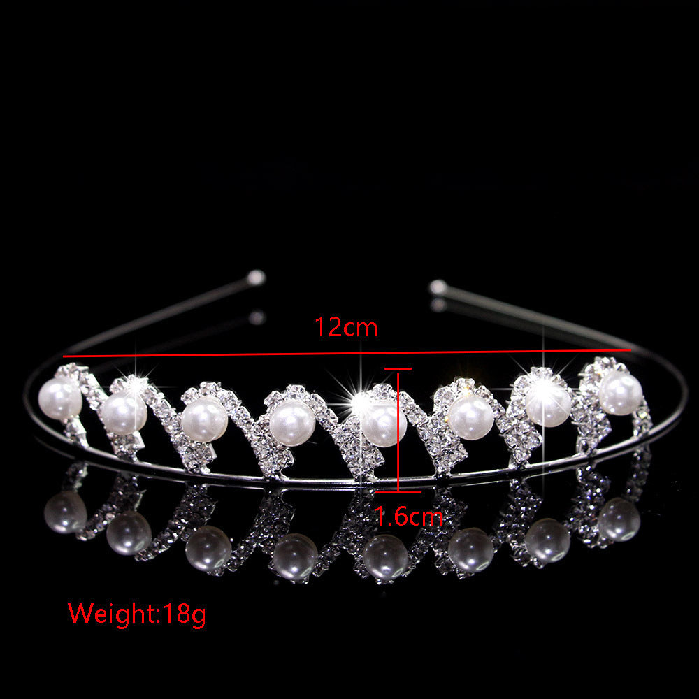 Crown Women's Hollow Claw Chain Rhinestone Princess Tiara Hairband