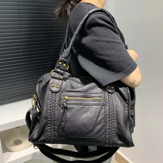 Women's Soft Leather Vintage Tote Bag Shoulder Messenger Bag