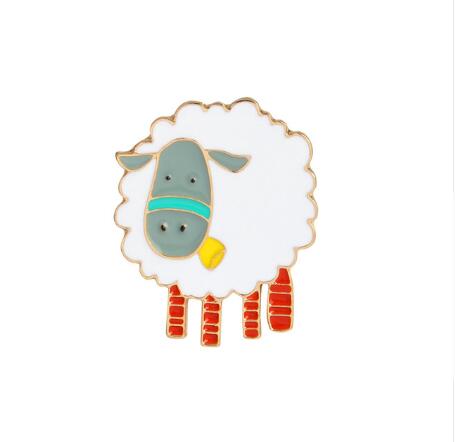 QIHE JEWELRY Alpaca Pin Sheep Brooches Cartoon Brooch Badges Lapel Pin Cute Kawaii Jewelry For Girls Alpaca Jewelry