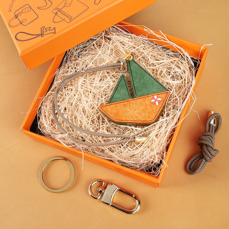 Crazy Crafts Paper Airplane Bag Pendant Car Ornament Handmade Cowhide Custom Cute High-End Gift