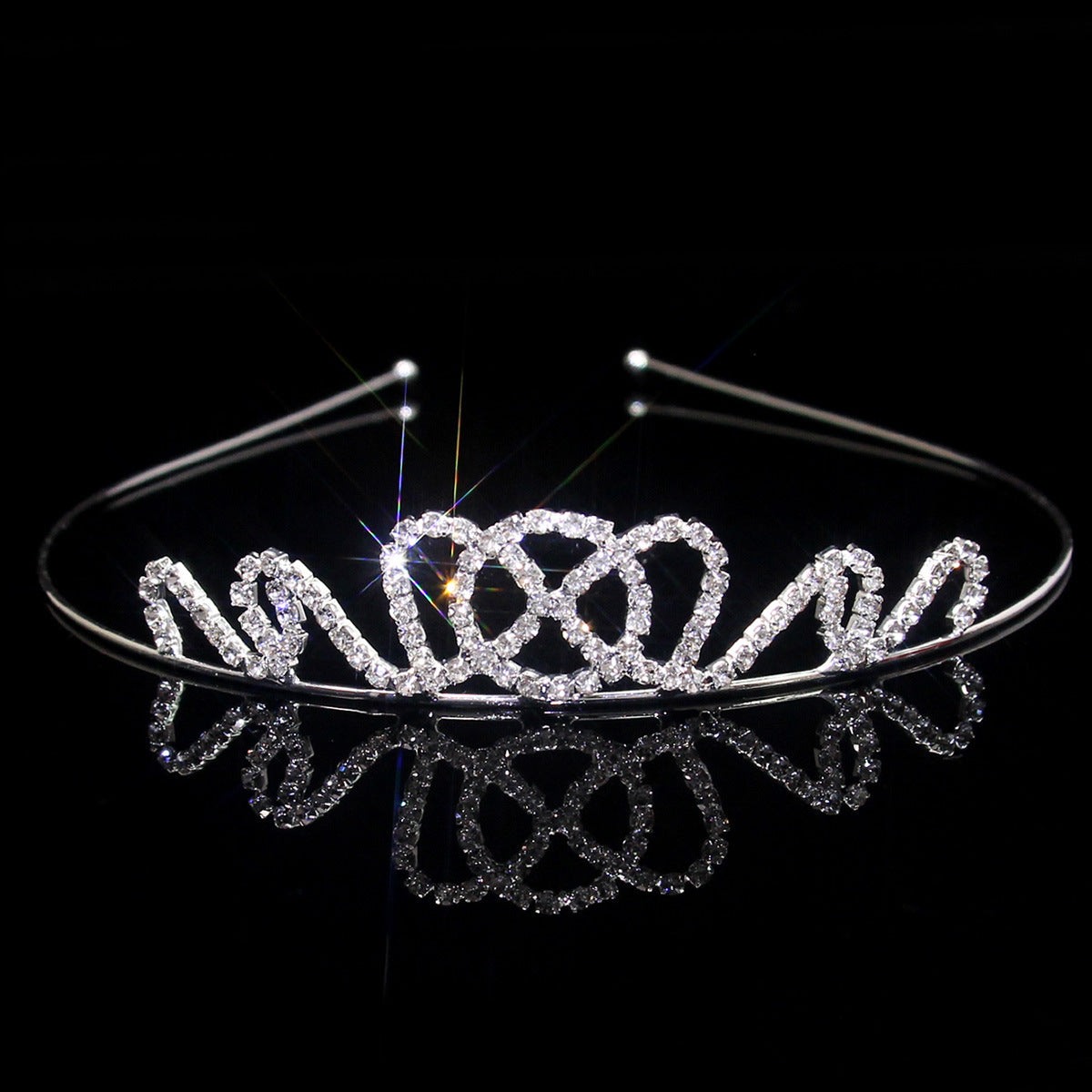 Crown Women's Hollow Claw Chain Rhinestone Princess Tiara Hairband