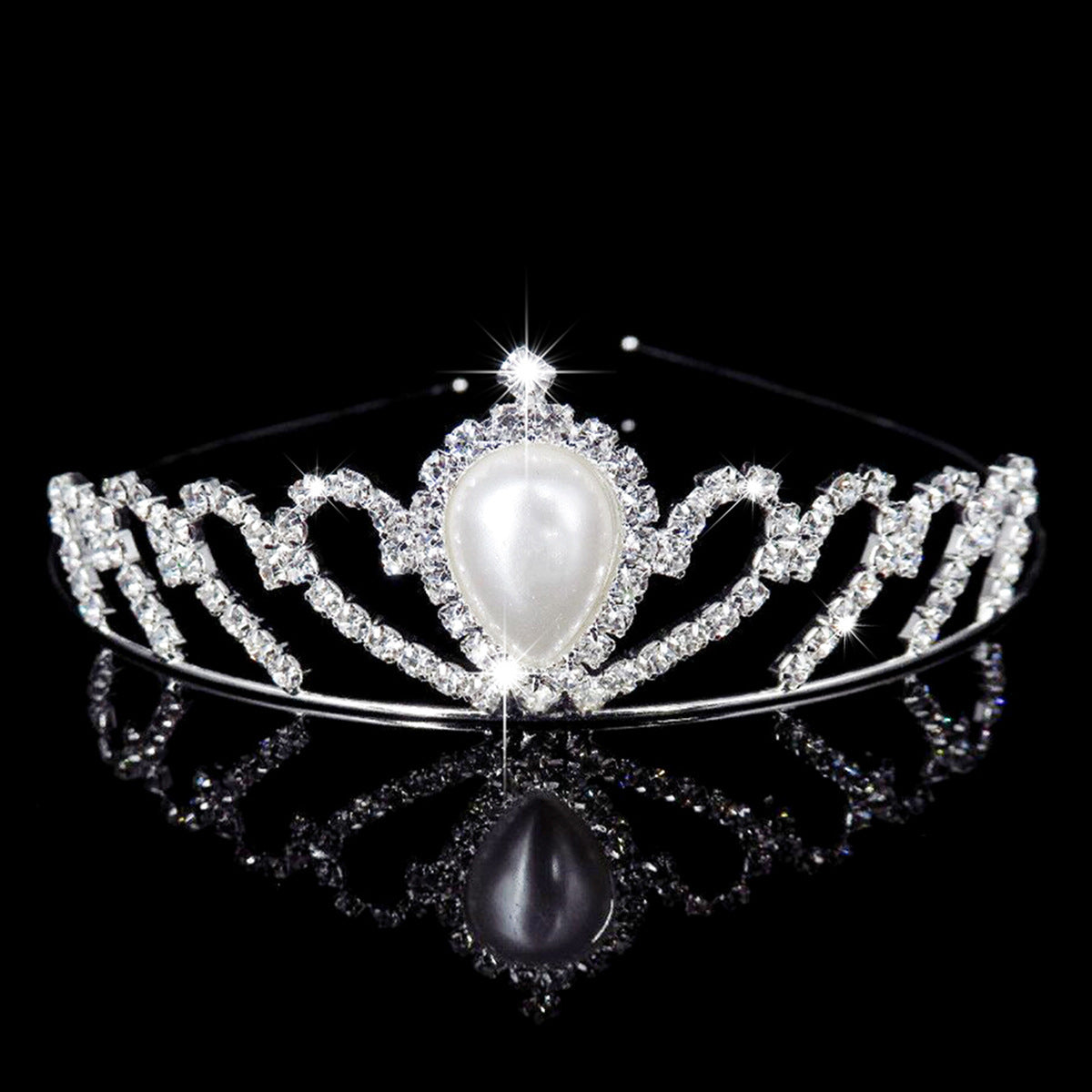 Crown Women's Hollow Claw Chain Rhinestone Princess Tiara Hairband