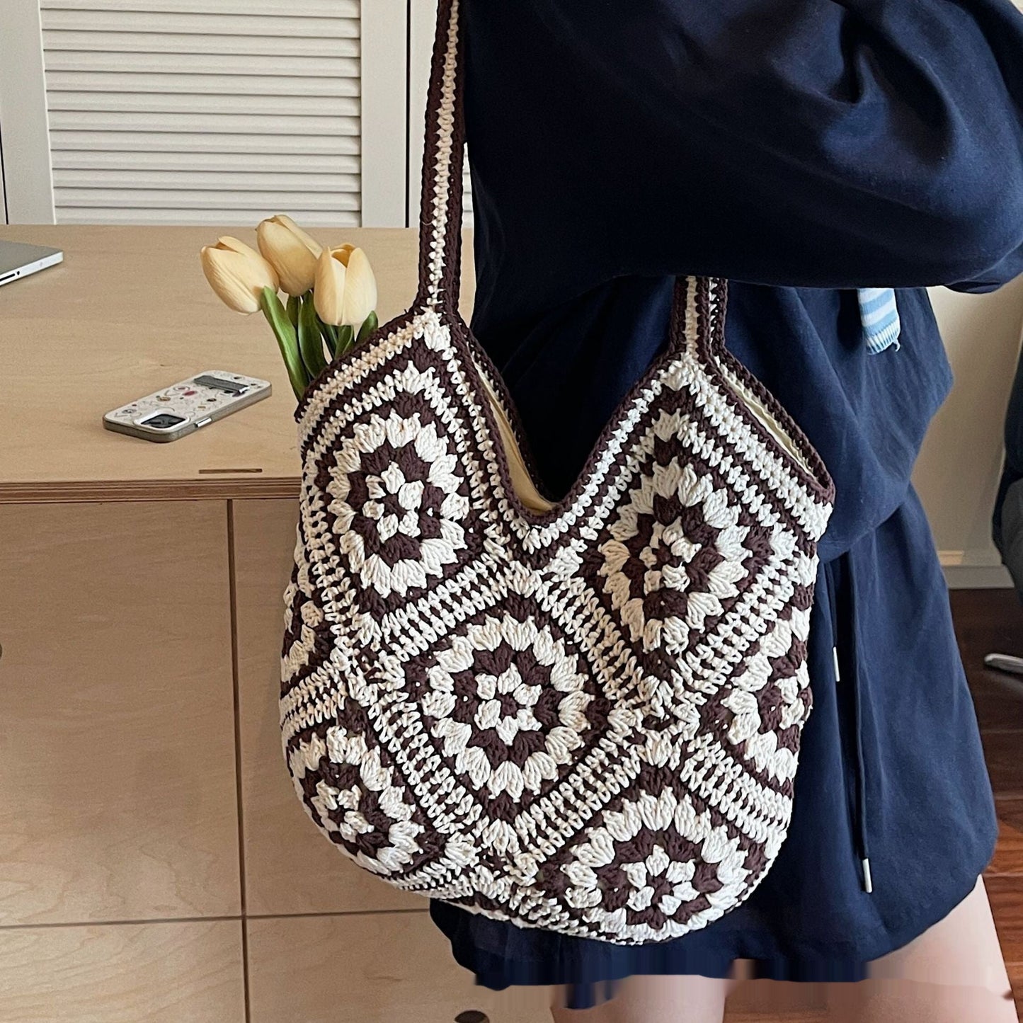 Ethnic Style Retro Large Capacity Hand-woven Tote Bag