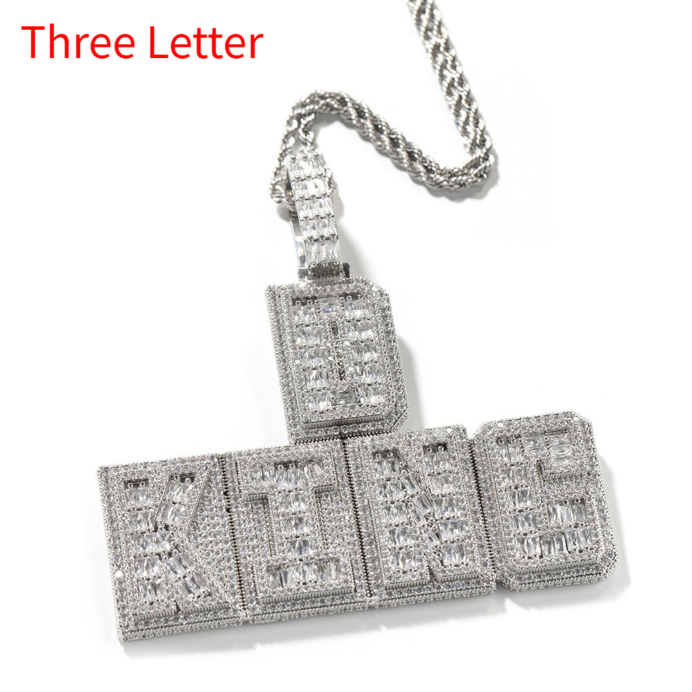 Hip-hop Copper Letter Necklace Customizable