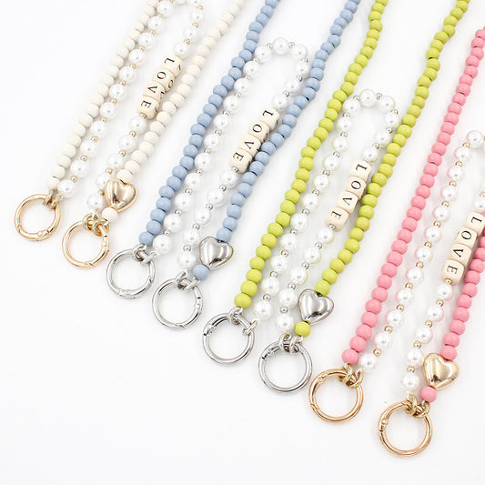 Autumn And Winter Wooden Bead Bag Chain Letter Double Layer