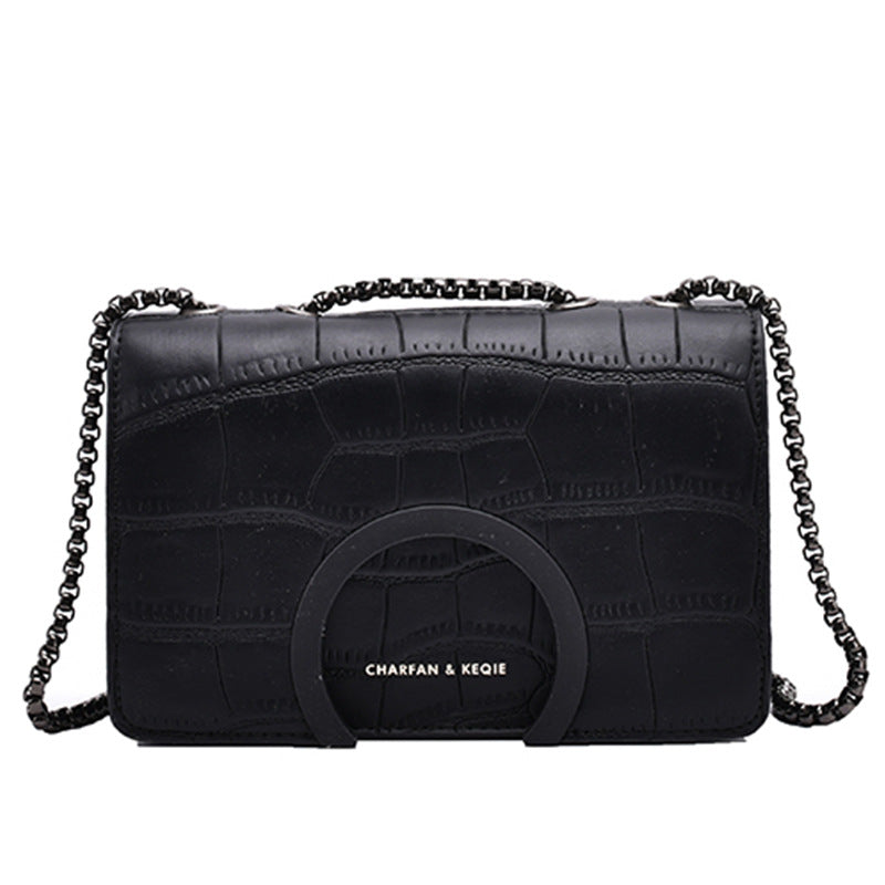 Textured Stylish All-match Chain Messenger Bag