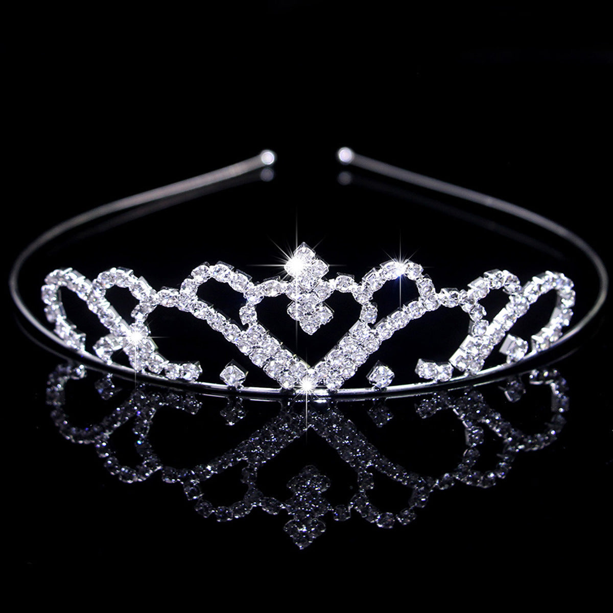Crown Women's Hollow Claw Chain Rhinestone Princess Tiara Hairband