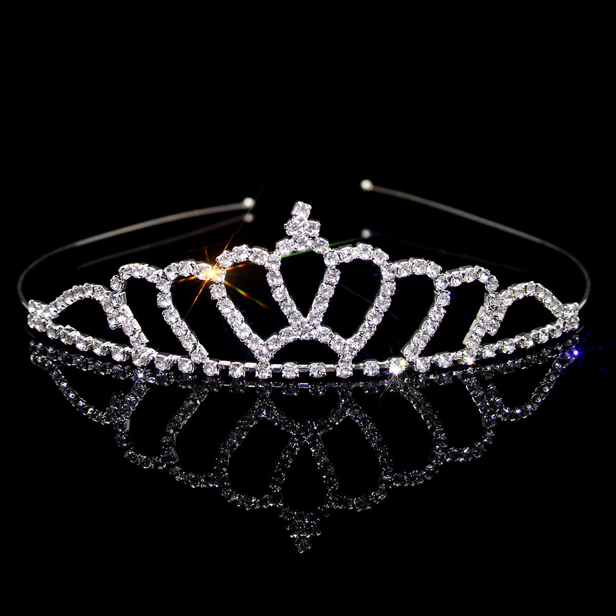 Crown Women's Hollow Claw Chain Rhinestone Princess Tiara Hairband