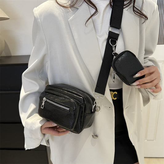 Simple Casual Wide Shoulder Strap Western Style Crossbody Shoulder Commuter Small Square Bag