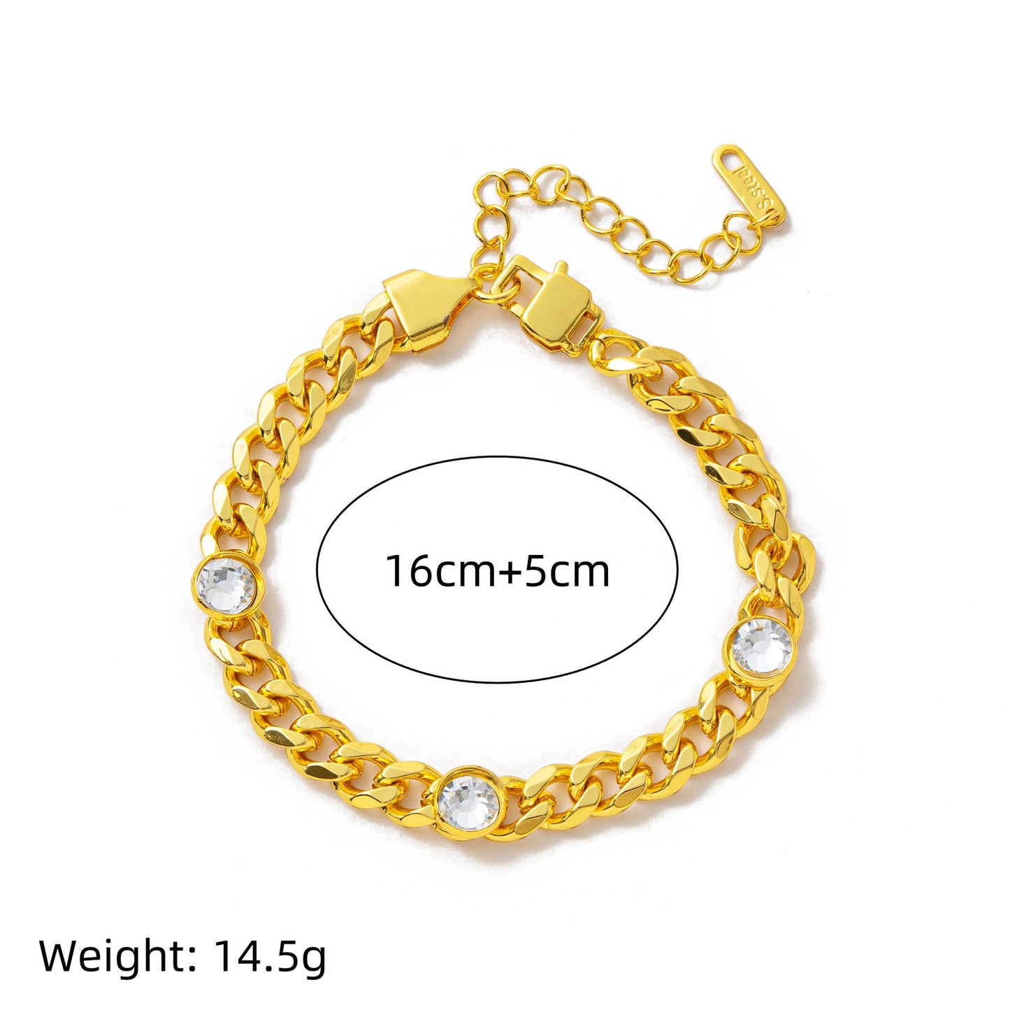 Electroplating Gold Hip-hop Titanium Steel Bracelet Necklace Color Protection