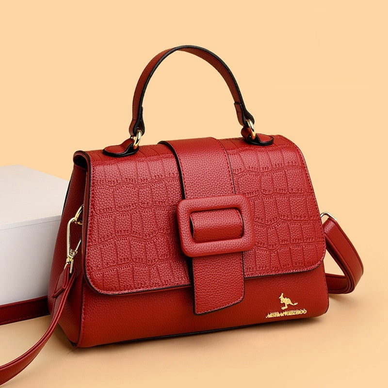 New Stone-patterned Small Square Shoulder Bag