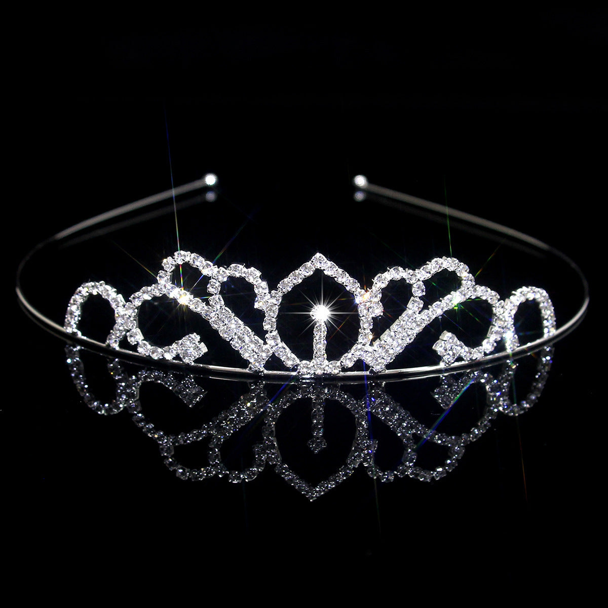 Crown Women's Hollow Claw Chain Rhinestone Princess Tiara Hairband