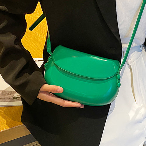 Candy Color Cute Shell Bag Ins Fashion Saddle Bags Women Shoulder Messenger Bag