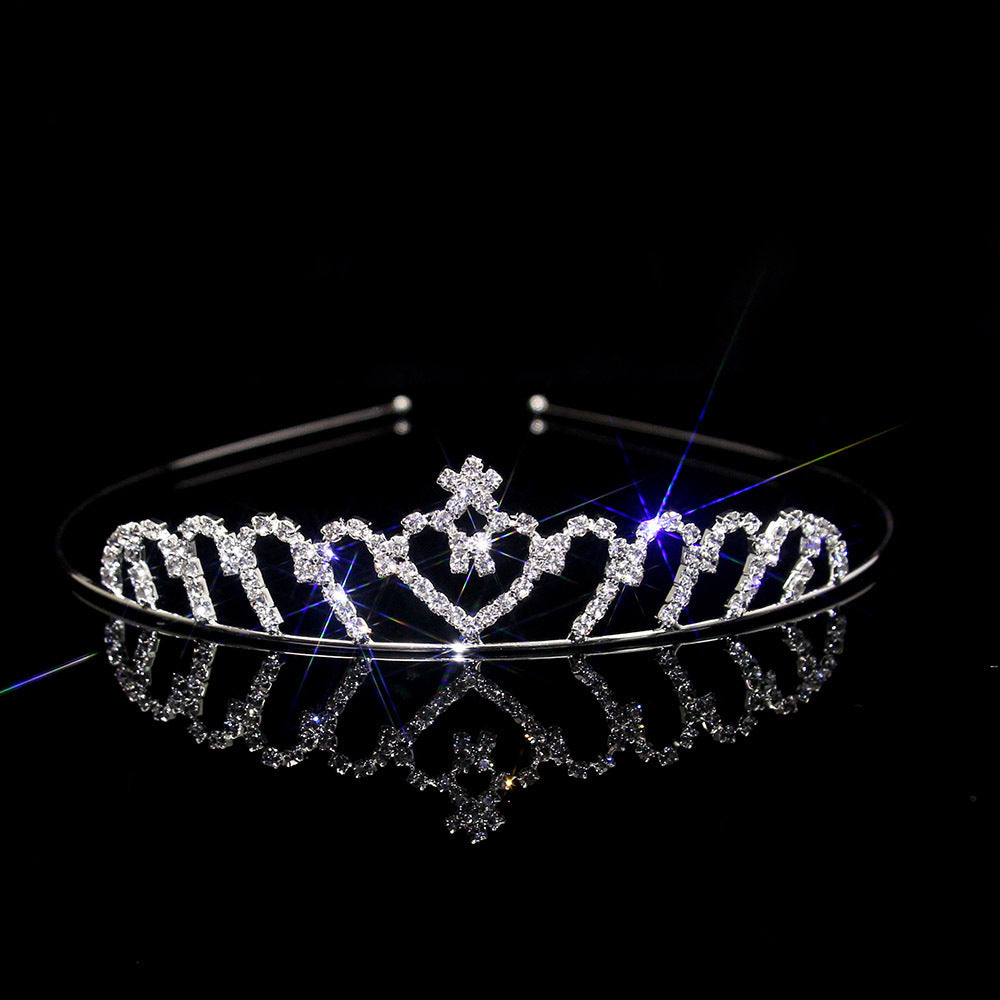 Crown Women's Hollow Claw Chain Rhinestone Princess Tiara Hairband