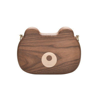 Log Creative Trendy Personalized Solid Wood Shoulder Crossbody Bag