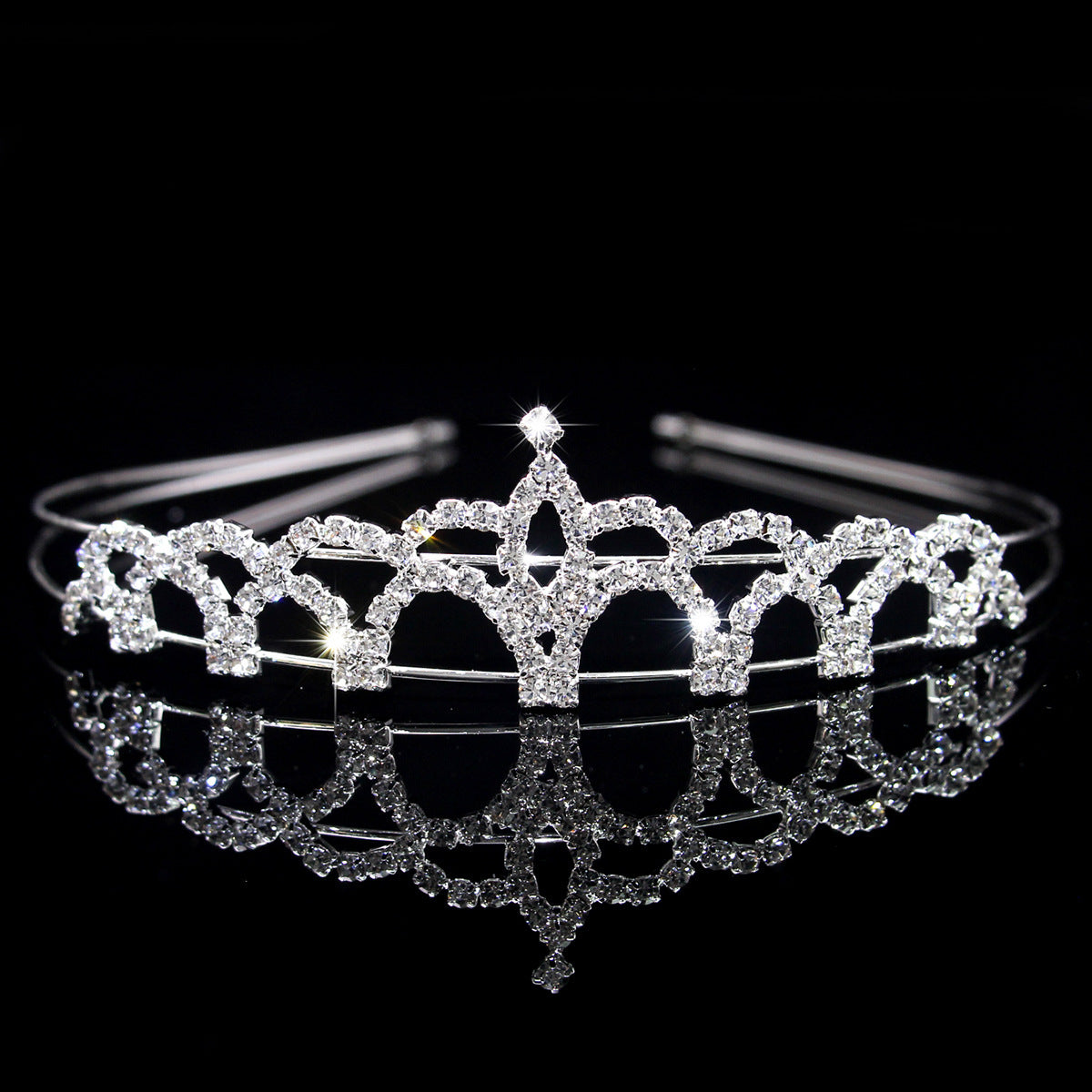 Crown Women's Hollow Claw Chain Rhinestone Princess Tiara Hairband