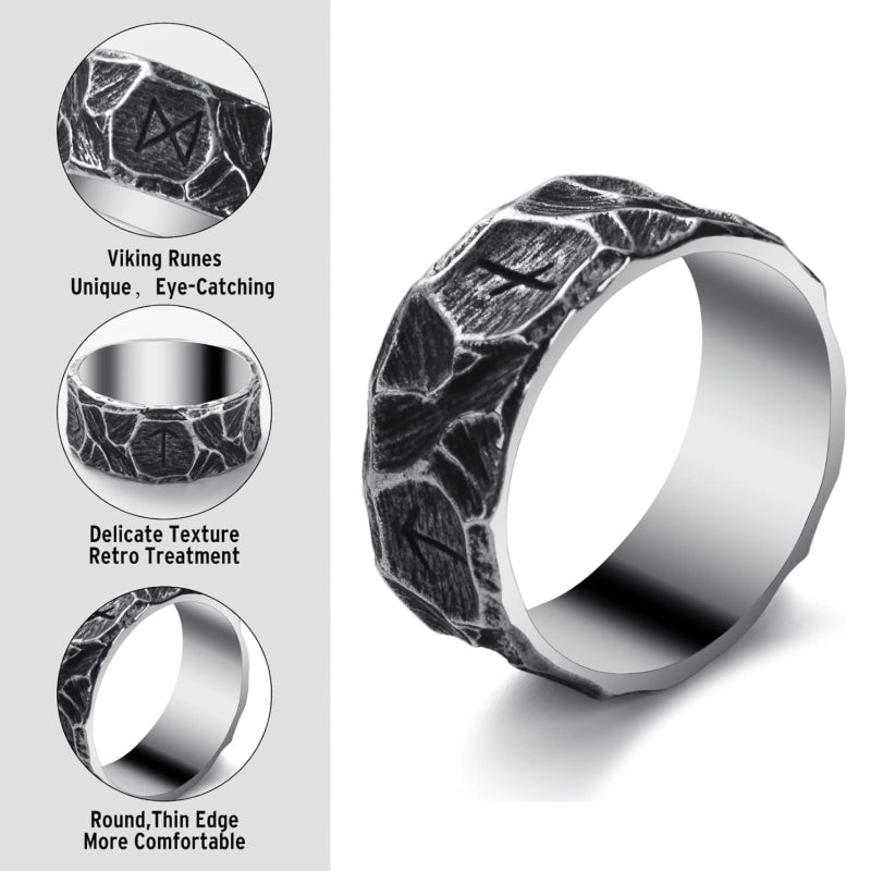 Alphabet-shaped Rock-style Titanium Steel Vintage Ring That Wont Fadecool