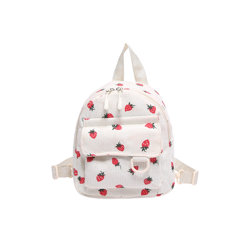 Retro Corduroy Backpack Women's Cute Outing