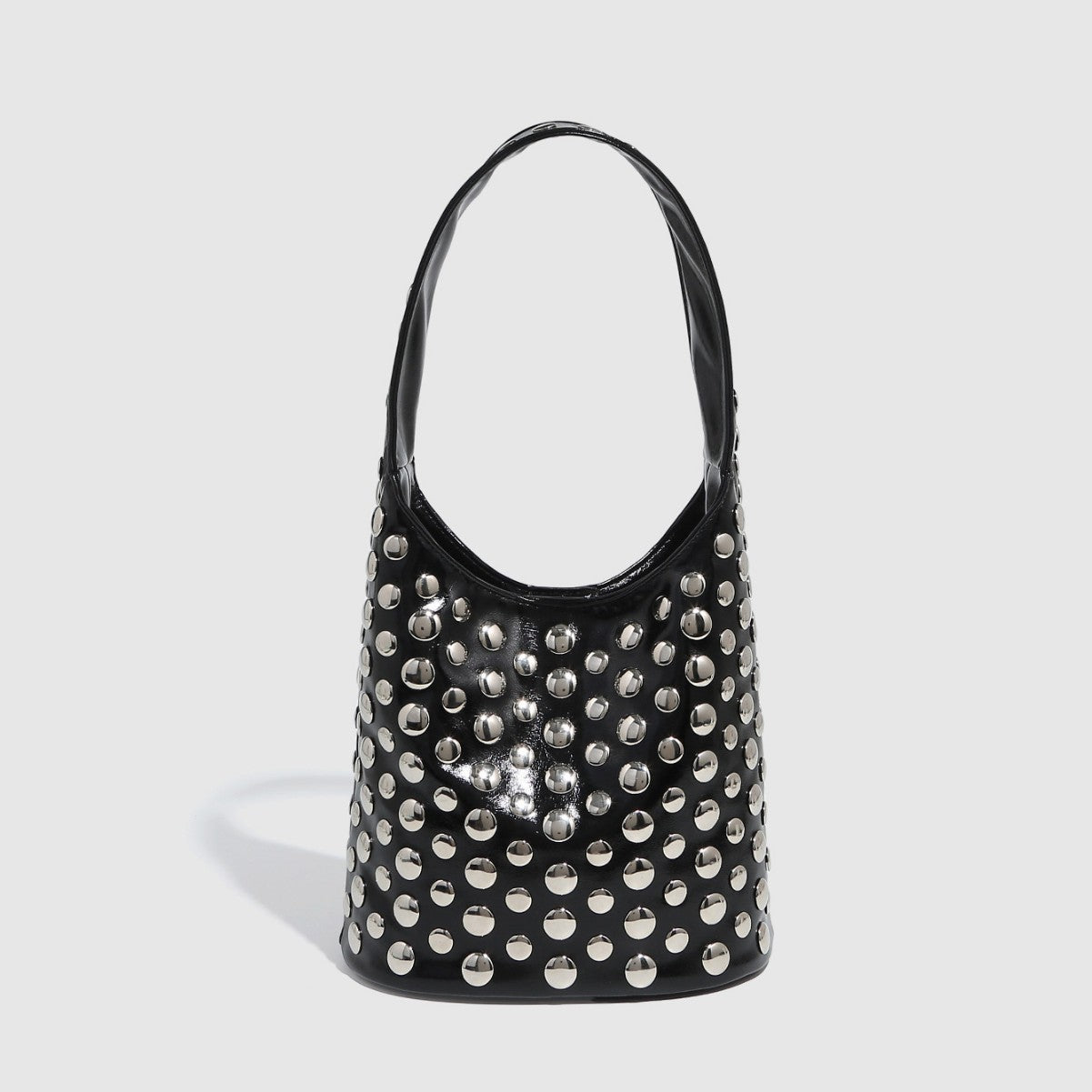 Premium Tortoiseshell Rivet Handbag Bucket