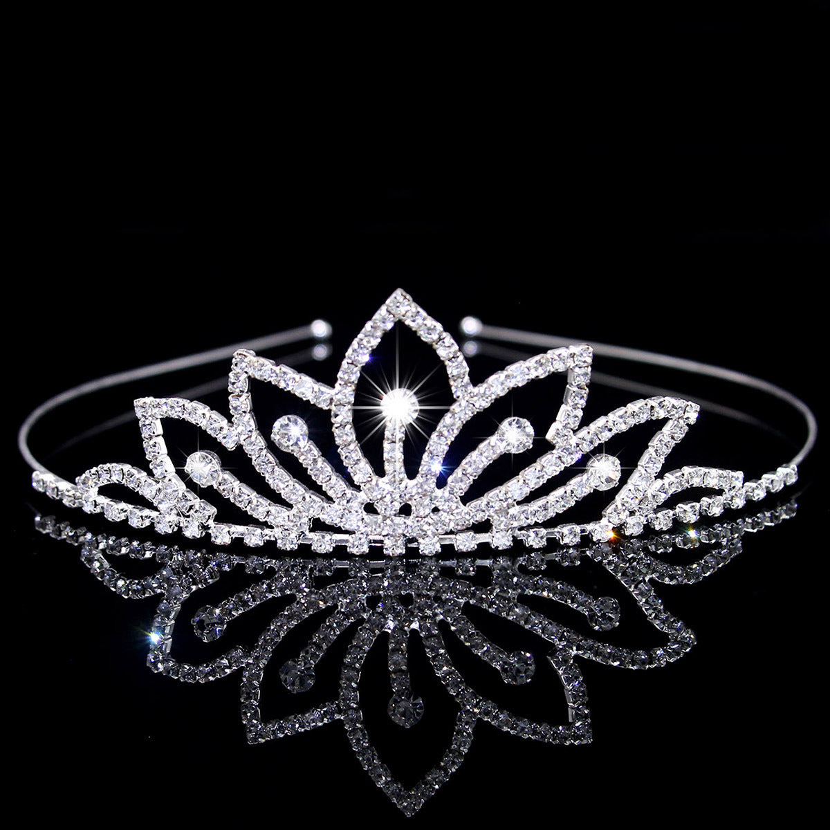 Crown Women's Hollow Claw Chain Rhinestone Princess Tiara Hairband