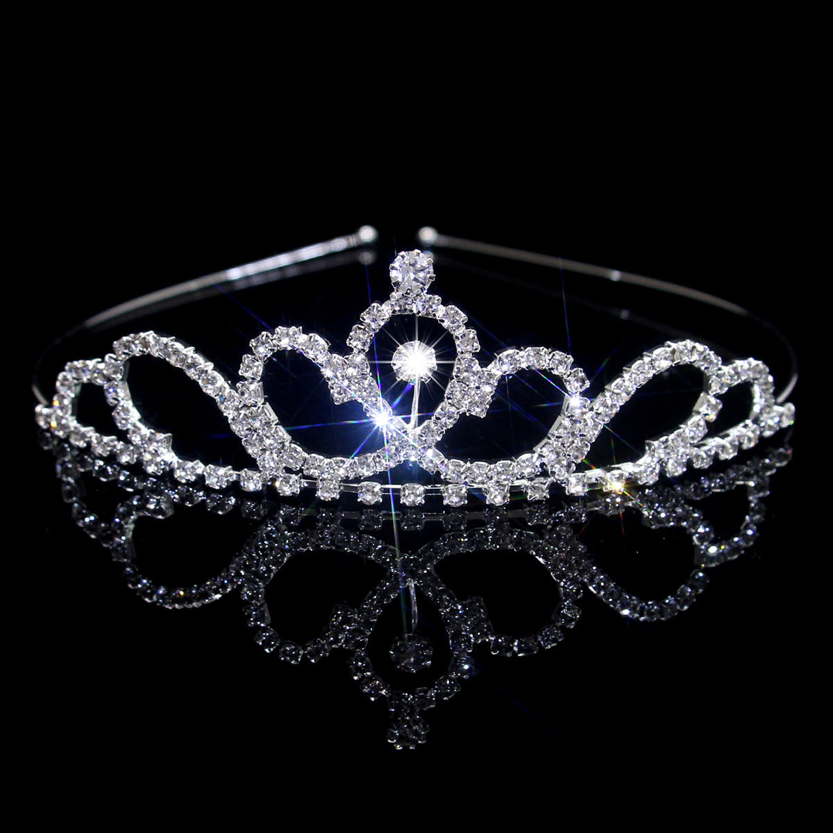 Crown Women's Hollow Claw Chain Rhinestone Princess Tiara Hairband
