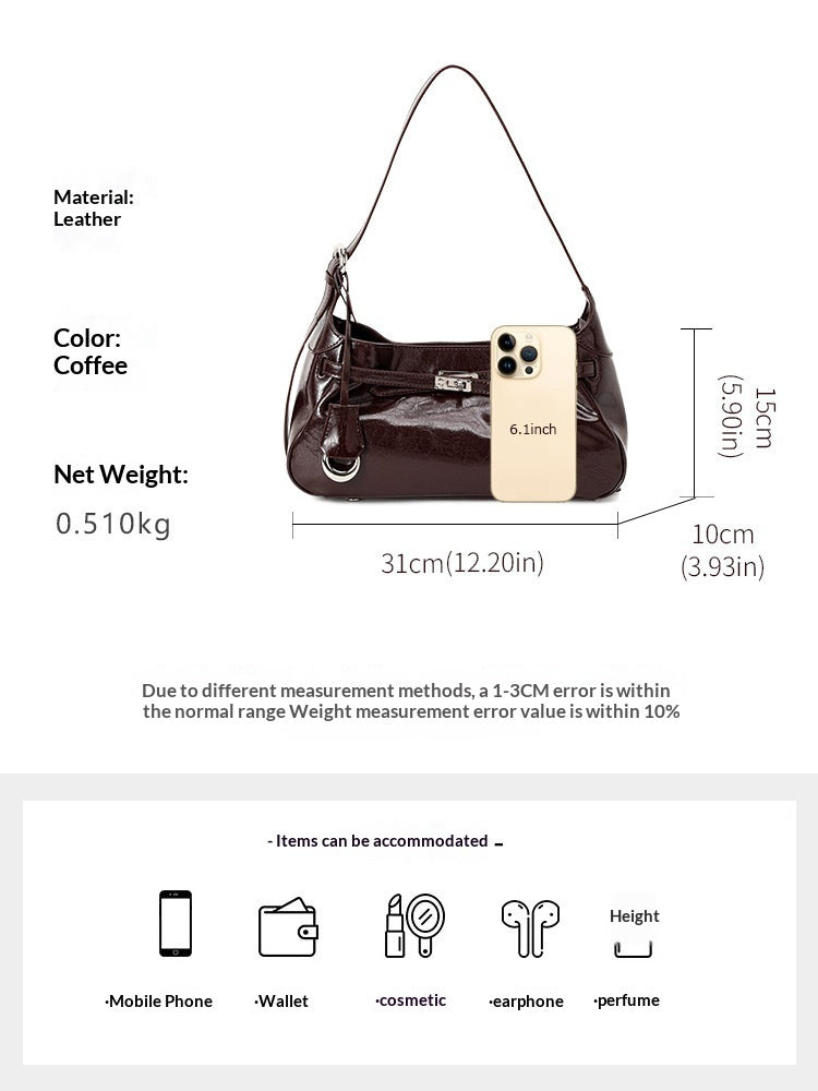 Lock Commuting Crossbody Single Shoulder Underarm Bag